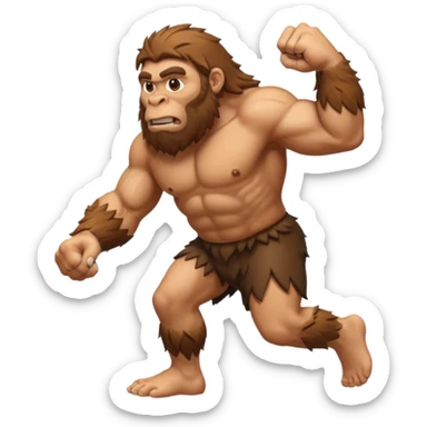 Can you make a emoji of a Neanderthal  with his knuckles dragging on the ground? sticker