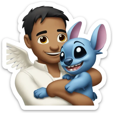Stitch and angel sticker