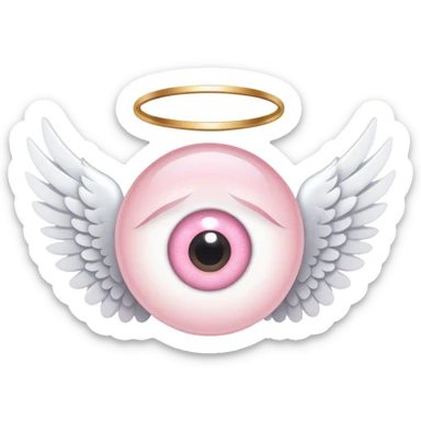 Light pink eye with angel wings sticker