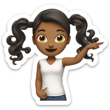 girl twirling hair with one finger sticker