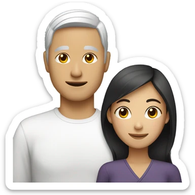 white male asian female couple sticker