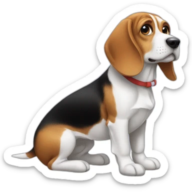 Beagle playing hashtag sticker
