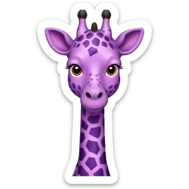emoji de jirafa violeta con manchas rosadas  sticker
