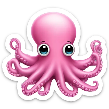 This pink Octopus with black crown sticker