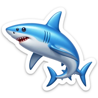 glitter azul-marinho tubarão sticker