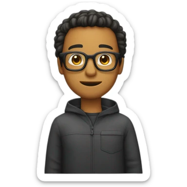 Bob sur la tête d'un garçons cheveux noirs et lunette sticker