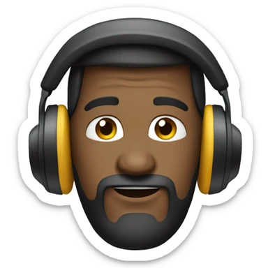 A attitude emoji wear  a headphone  sticker