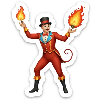 tiger  vintage-circus-performer-spitting-fire full body sticker