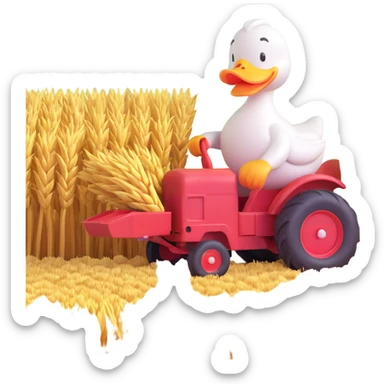 animal crossing character, duck that harvest wheat sticker
