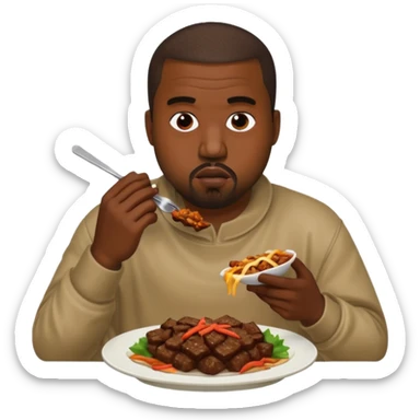 Kanye west eating a Bolgogi sticker