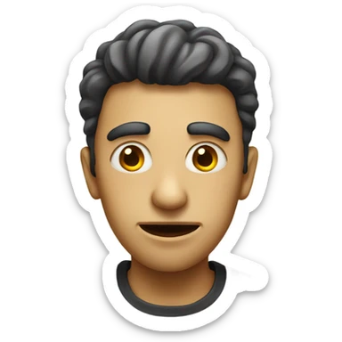 A cross eyed looking person sticker