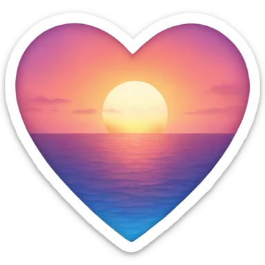 sunset scale heart sticker