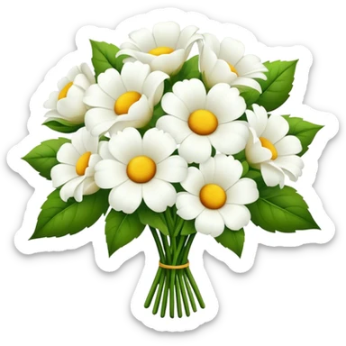 Big white flowers bouqet sticker