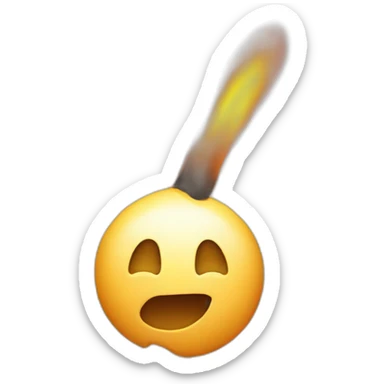 Butt as head on matchstick sticker