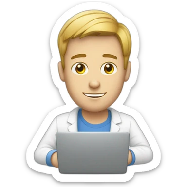 white guy typing in phone sticker