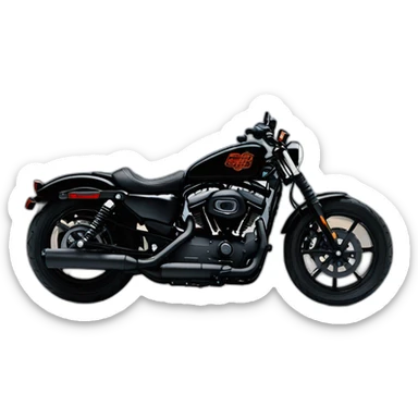 Harley Davidson iron 883 black, background, Harley, Davidson logo ￼ sticker