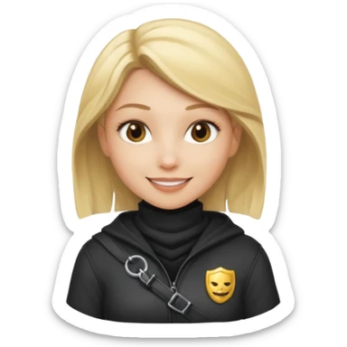 blonde girl wearing thief outfit, confident expression sticker