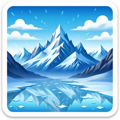 Ice Planet – frozen surface, icy mountains, blizzards sticker