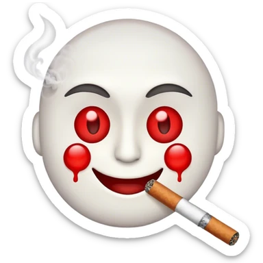 Emoji that just smoked weed sticker