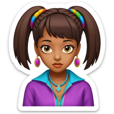 Lisa Left Eye Lopes with dark brown hair sticker