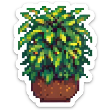 pixel art style block of grass from Minecraft, simple and iconic sticker