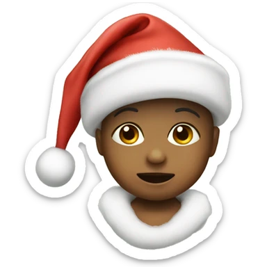 baby with christmas hat sticker