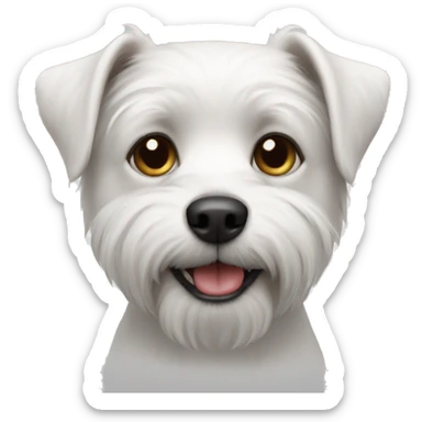 White small dog short regs sticker