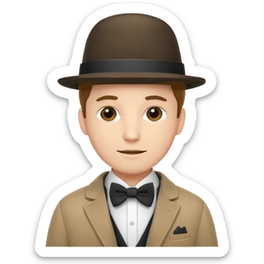 Bow Ties, Coats, and hat, man, modern sticker