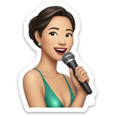 philippine beauty queen singing in Karaoke sticker