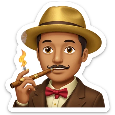 guy smoking cigar with grills sticker