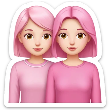 Two besties in pink, spring themed sticker