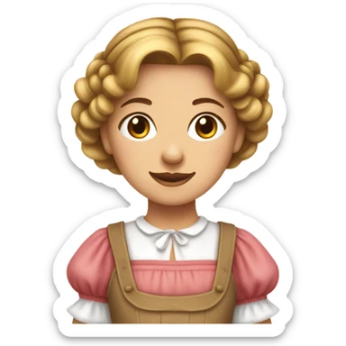 Milkmaid dress girl portrait  sticker