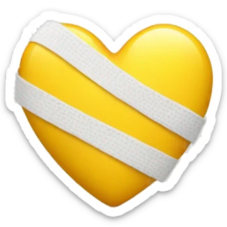 Yellow heart with bandage sticker