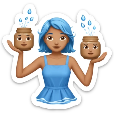 Water bearer holding do jars and spiking water inspired by aquarius sign sticker