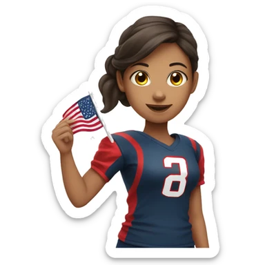 Brunette girl playing flag football  sticker