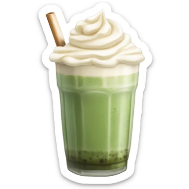 Cute matcha iced latte with vanilla cream on top sticker