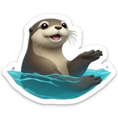 Loutre qui est sous l'eau sticker