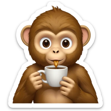 profile monkey sipping coffee  sticker