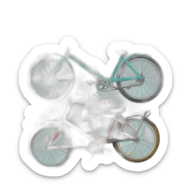 Bicicleta tandem puzzle colores sticker