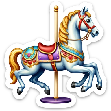 A colorful carousel horse sticker