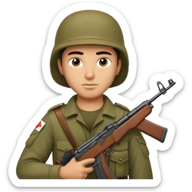 Syrian soldier with AK 47 sticker