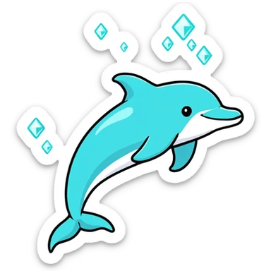 Crystalline dolphin figure sticker
