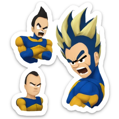 vegeta getting thrown back by ounch sticker