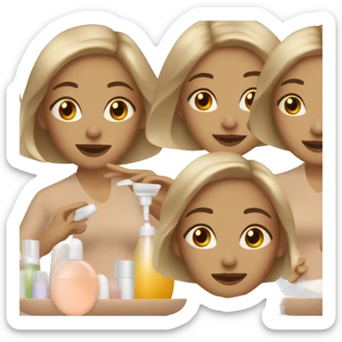 Women doing skincare routine  sticker
