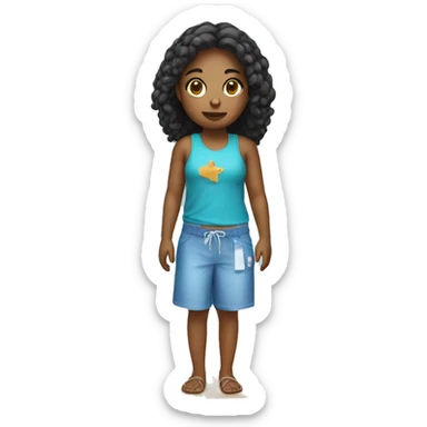 Girl wearing something in beach sticker