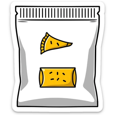 snack chip bag hiding behind database sticker