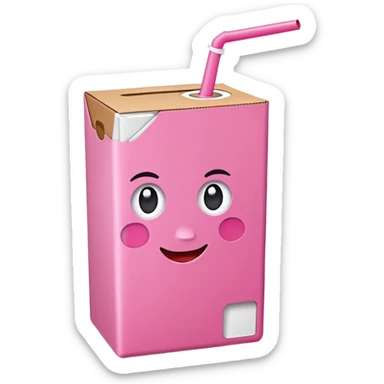 Pink juice box sticker