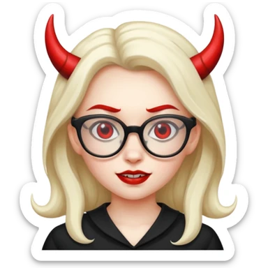 girl devil nerdy sticker