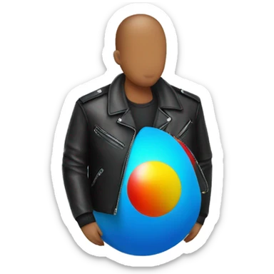 beach ball wearing a leather jacket sticker