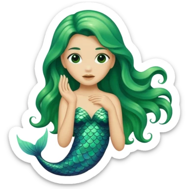 siren aesthetic fin green sticker